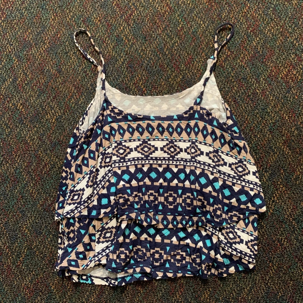 NWT planet gold Aztec peplum tank top / Sz XL